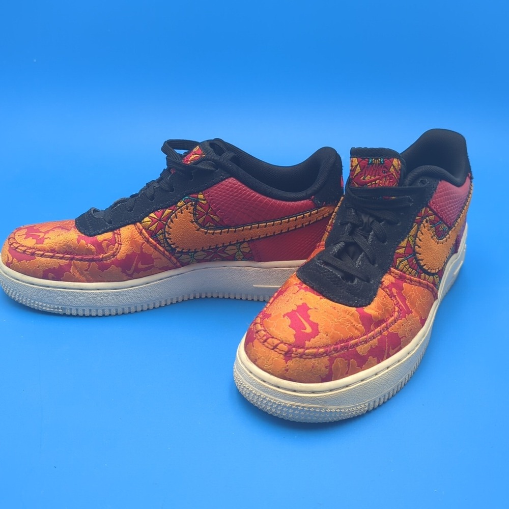 Size 6Y Nike Air Force 1 Low Premium Chinese New Year Orange Red Floral